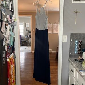 Grey and blue maxi dress